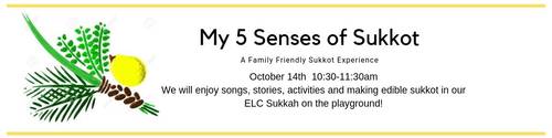 Banner Image for 5 Senses of Sukkot (Young Family Program)