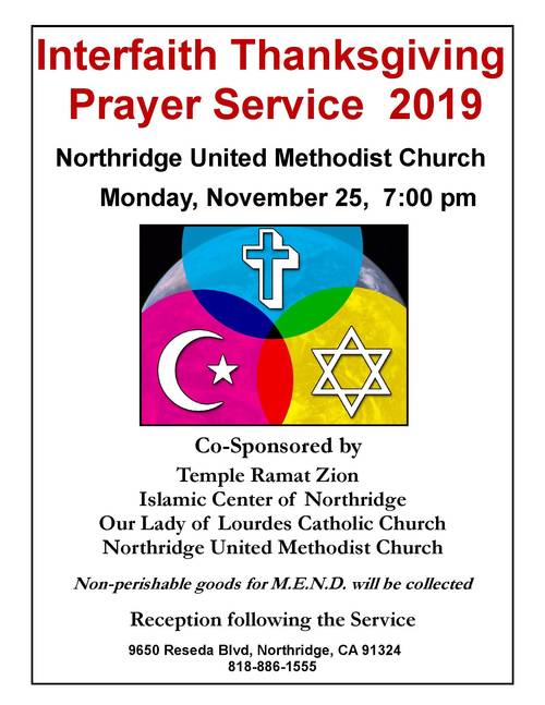 Banner Image for Thanksgiving Interfaith Service @ United Methodist Church of Northridge