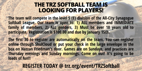Banner Image for TRZ Softball Registration